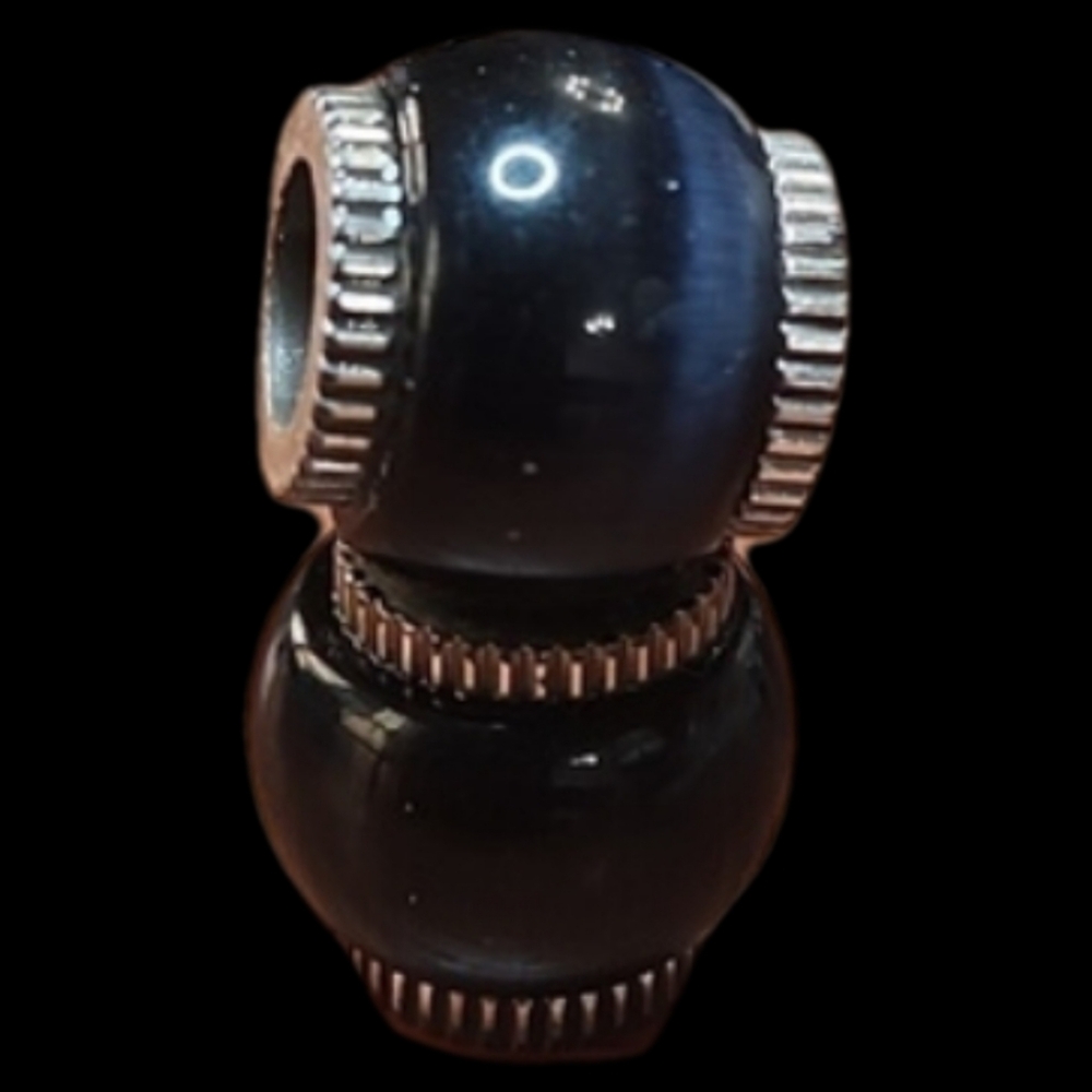 Brighton smooth natural black quartz bead - listing is for 1 bead